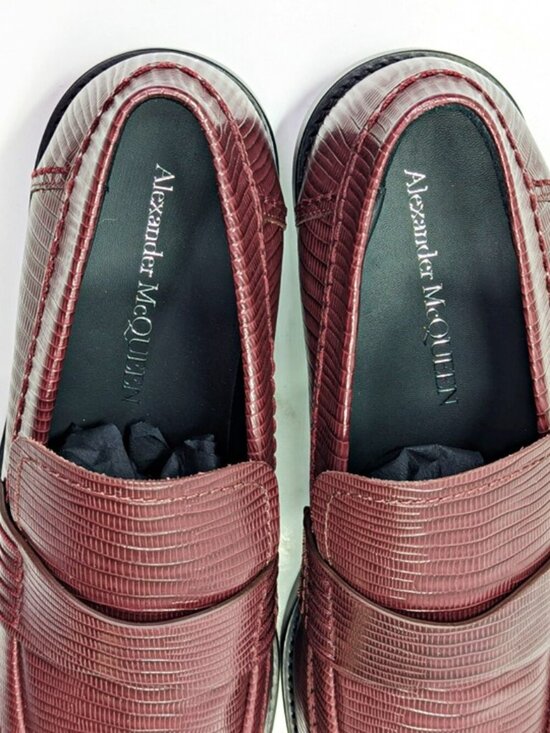Alexander McQueen Men\'s Croc Embossed Apron Toe Loafers Size 46 (MSRP $990) main image 7